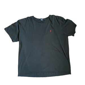 Polo Ralph Lauren Shirt Size XXL Faded Black Vintage Casual Basic Tee Y2K Pony